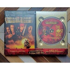 Pirates of the Caribbean: Curse of Black Pearl + Lost Disc (DVD, 2004) Gift Set